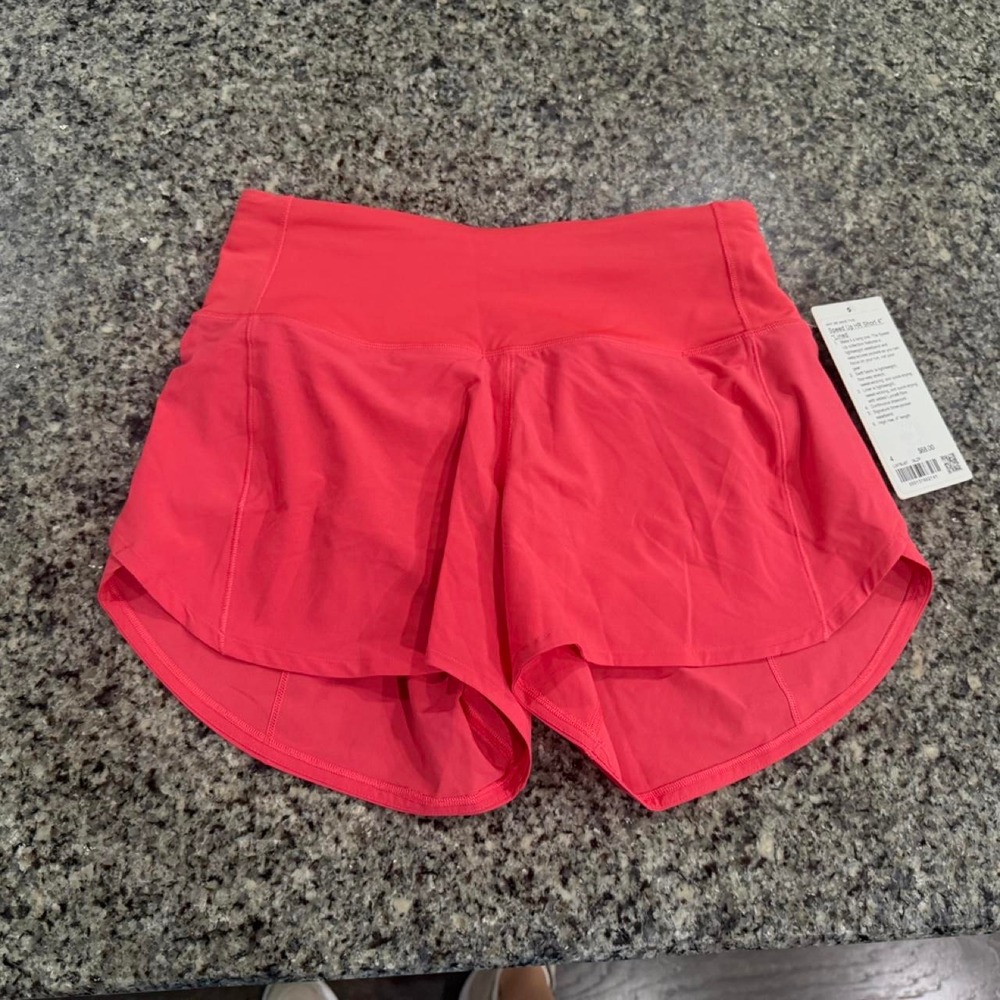 Lululemon Speed Up High-Rise Lined Short 4" Glaze Pink LW7BJ8T Size 4